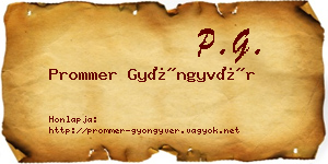 Prommer Gyöngyvér névjegykártya